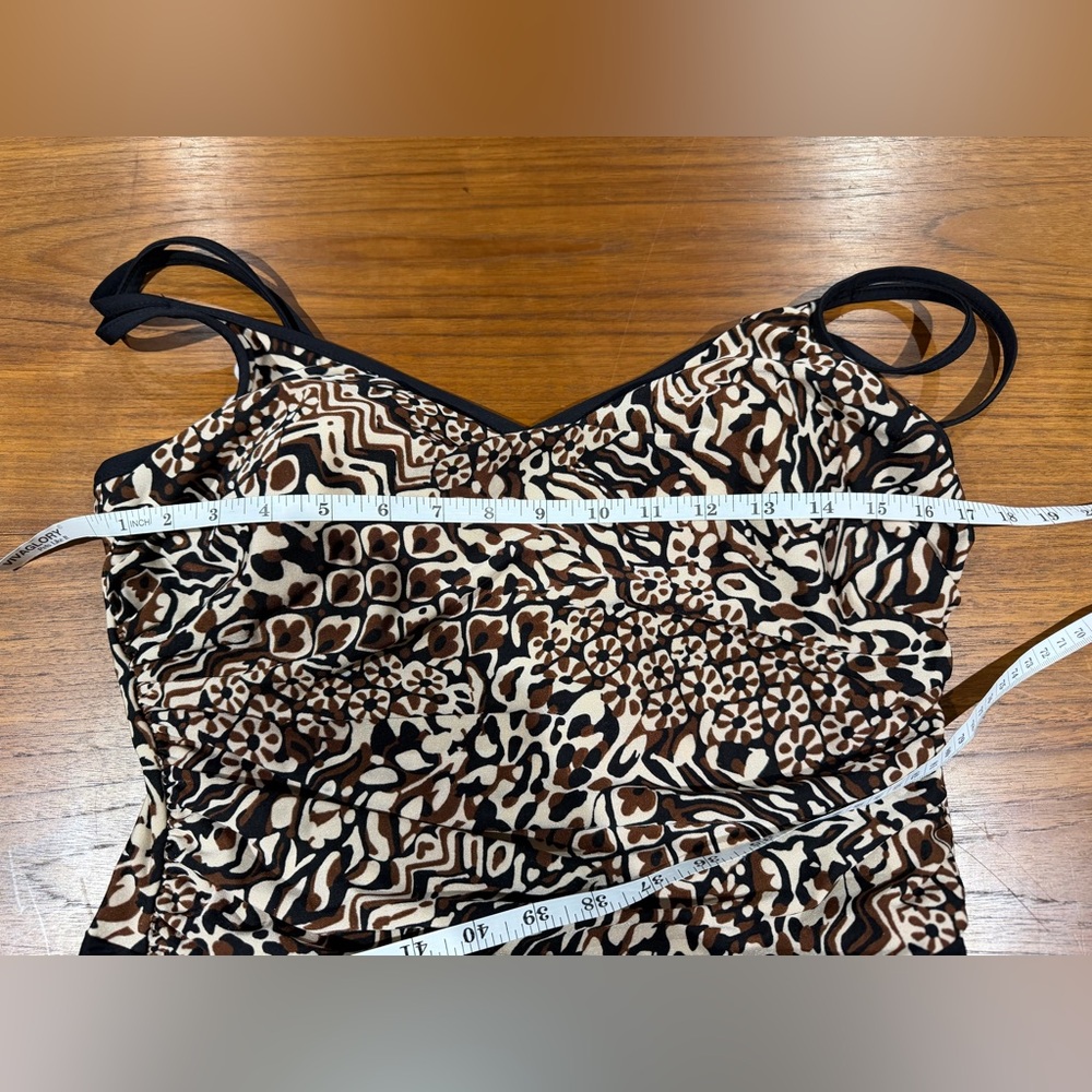 Trimshaper Size 18 Leopard Animal Print Black One Piece Swimsuit Beach Vacation - Picture 6 of 6